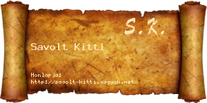 Savolt Kitti névjegykártya