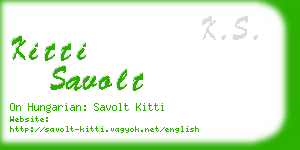 kitti savolt business card